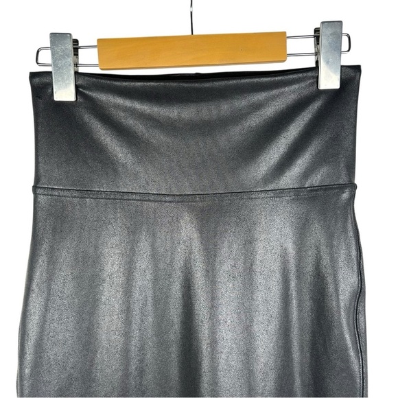 SPANX® Faux Leather Black Tummy Control Pencil Skirt Size Small - Picture 3 of 5